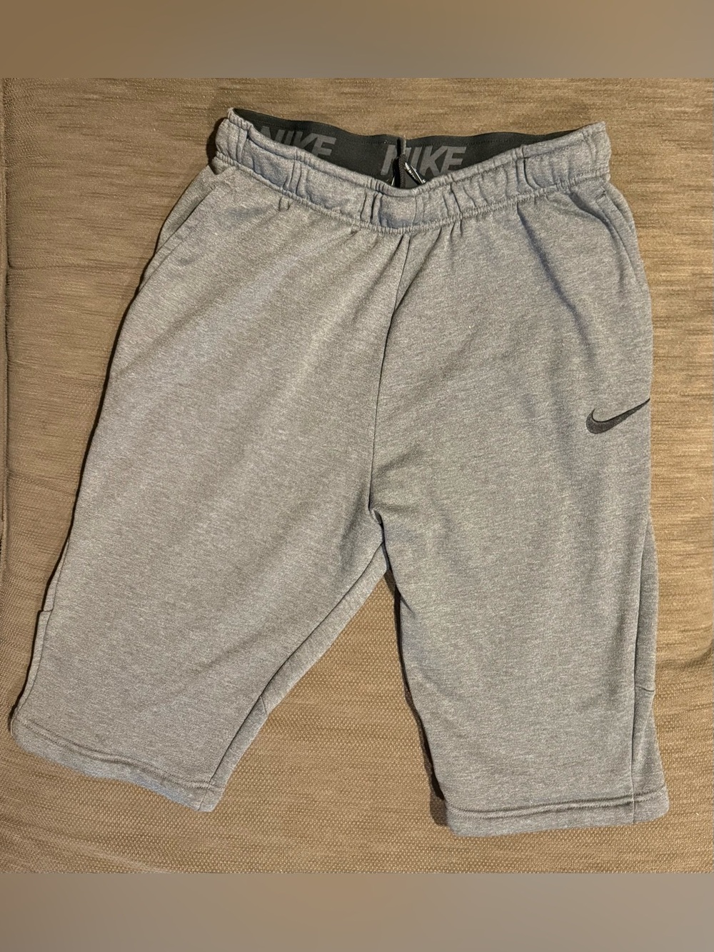 Nike Dri-fit Over-the-Knee Training Shorts Heather Grey Size M